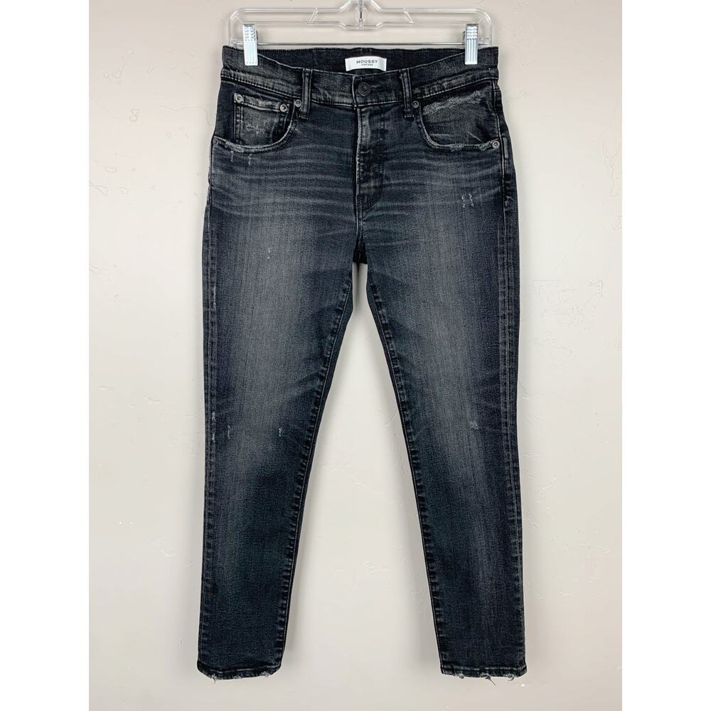 Moussy Vintage Velma Skinny Jeans Distressed Faded Black Stretch Women's 26